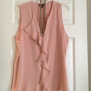 XL Apt 9 Peachy Ruffled Sleeveless Flowy Loose Fitted Tunic